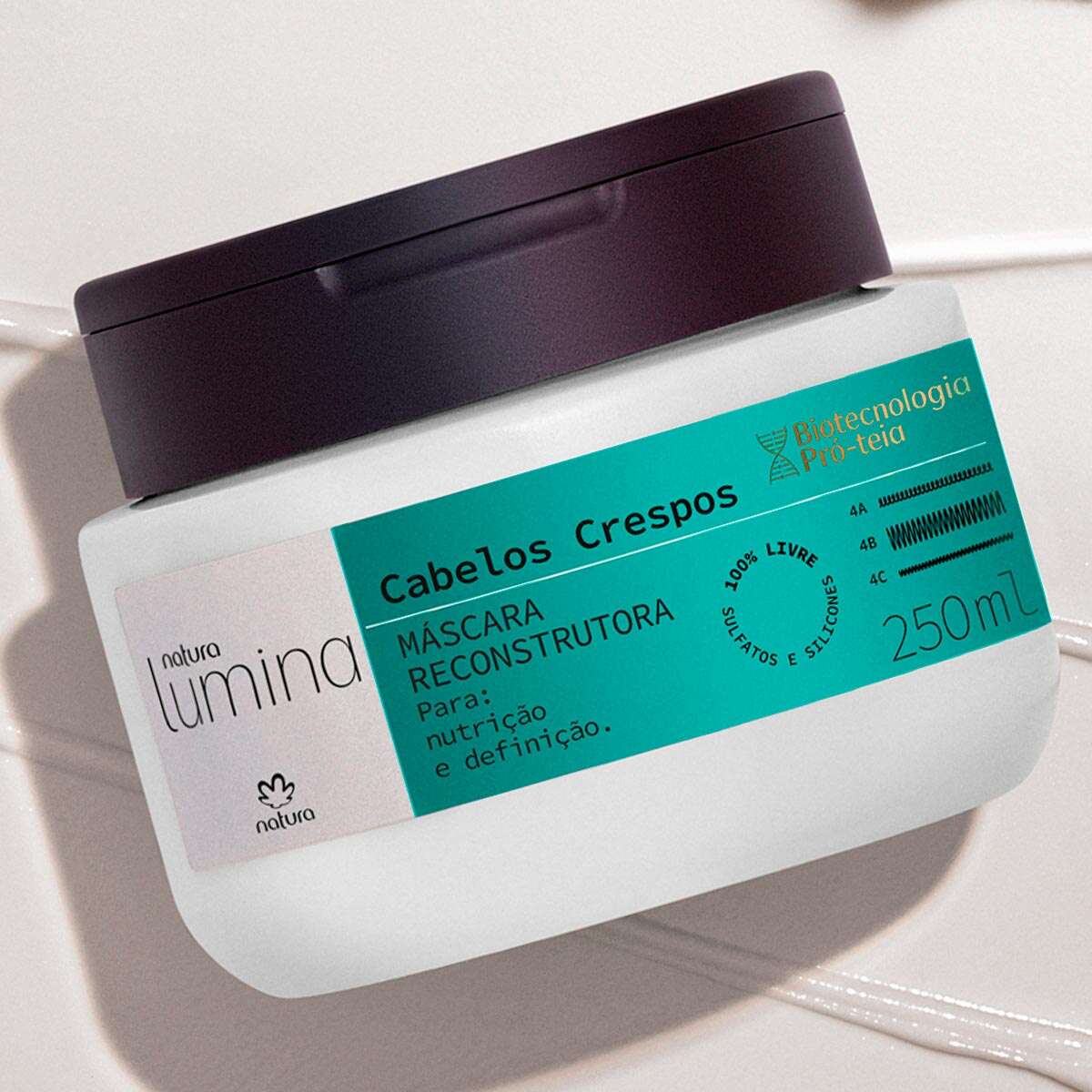 Máscara Reconstrutora para Cabelos Crespos Lumina