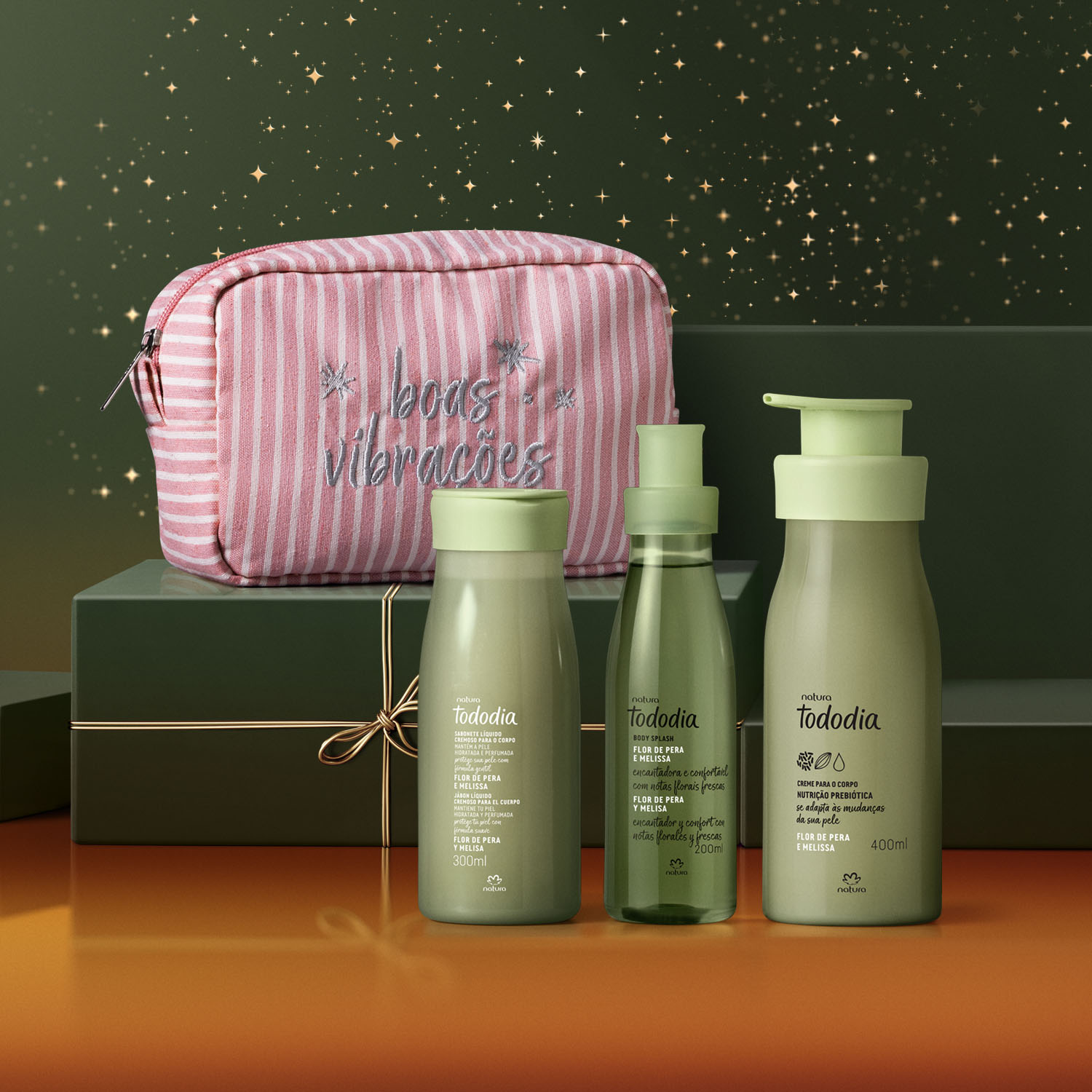 Presente Natura Tododia Flor de Pera e Melissa com Acessório (4 produtos)