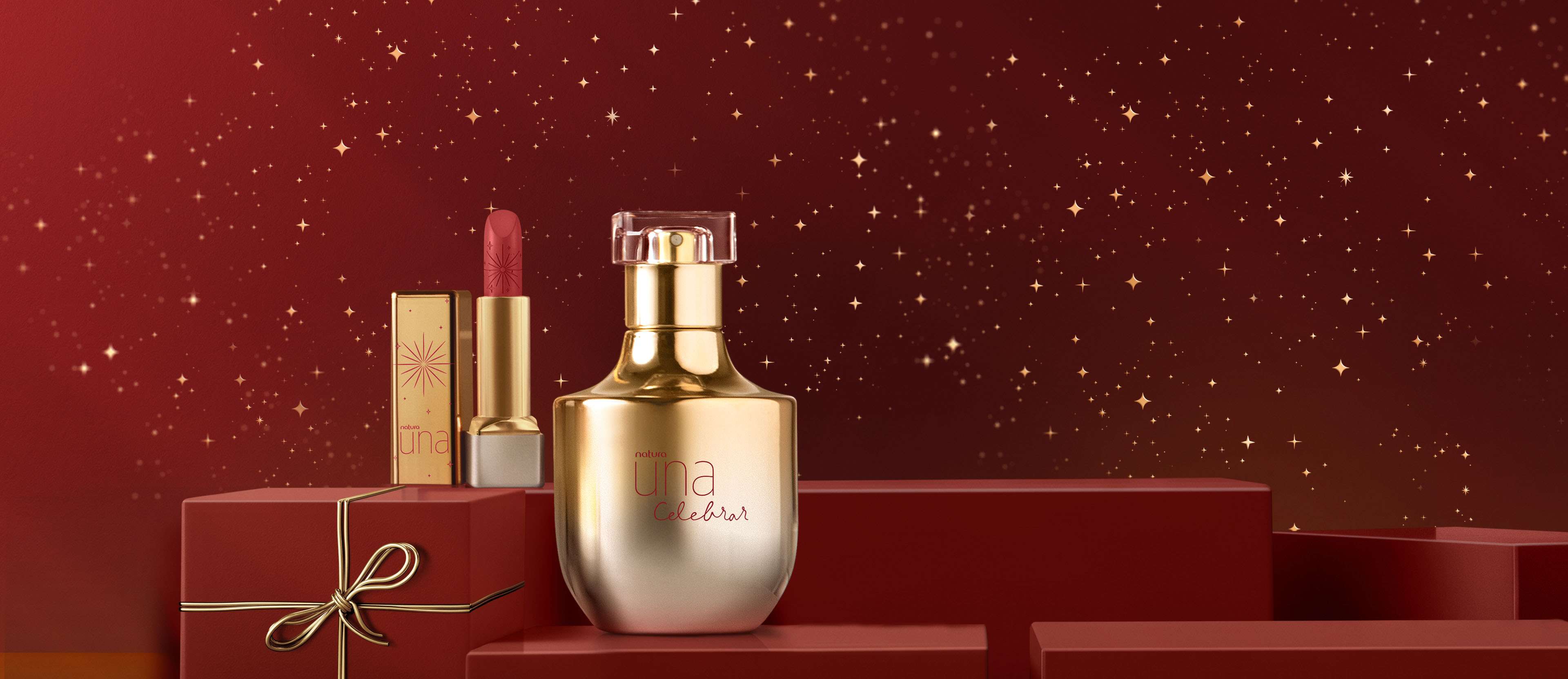 Presente Natura Una Celebrar com Batom Rosê (2 produtos)