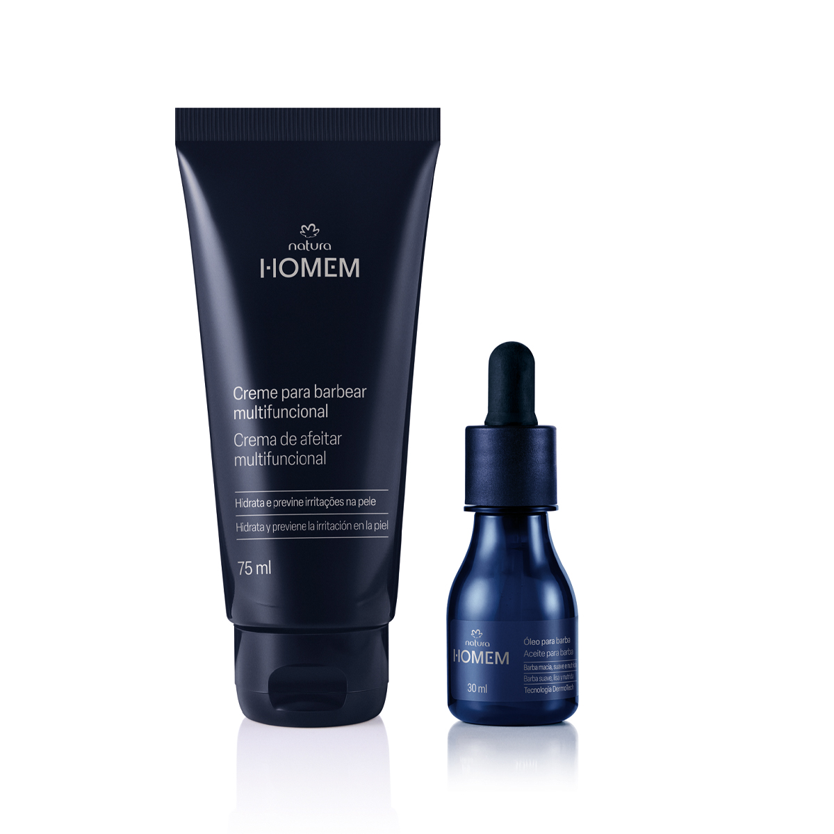 Kit Creme para Barbear e Óleo para Barba Natura Homem (2 produtos)