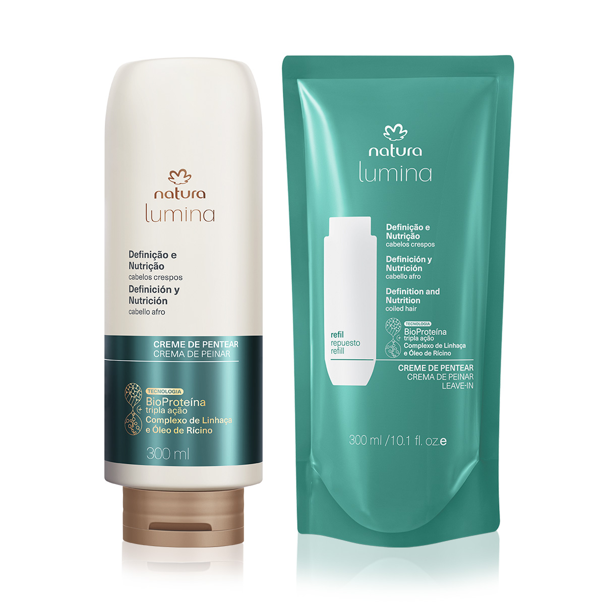 Kit Creme de Pentear Ativador para Definição e Nutrição de Cabelos Crespos com Refil