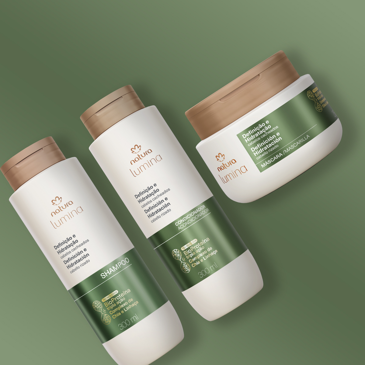 Kit Lumina Cacheados Shampoo, Condicionador e Máscara (3 produtos)