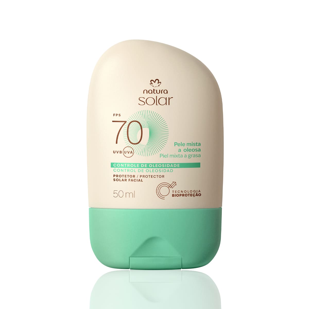 Protetor Solar Facial Pele Mista a Oleosa FPS 70 Natura Solar