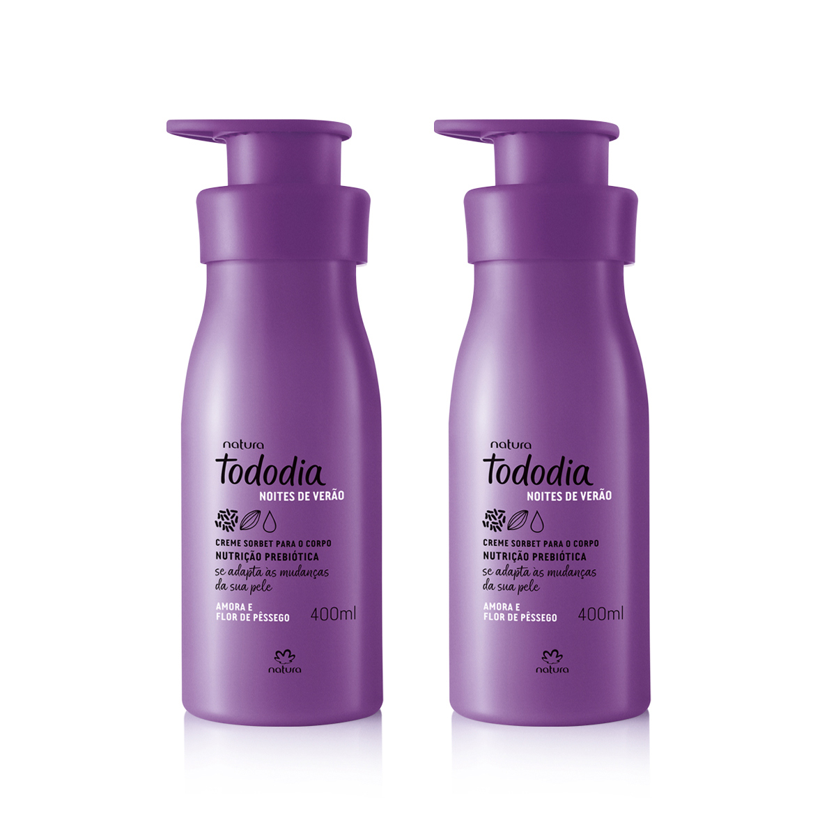 Kit Creme Sorbet Desodorante Nutritivo para o Corpo Tododia Amora e Flor de Pêssego (2 unidades)