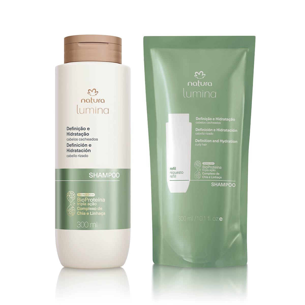 Kit Shampoo com Refil Lumina Definição e Hidratação de Cabelos Cacheados