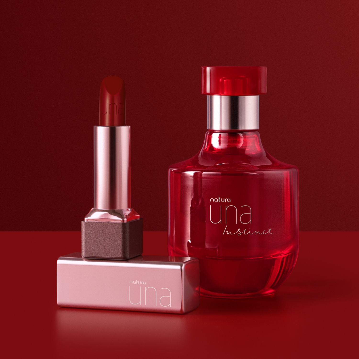 Kit Natura Una Instinct Deo Parfum e Batom CC Hidratante FPS 25