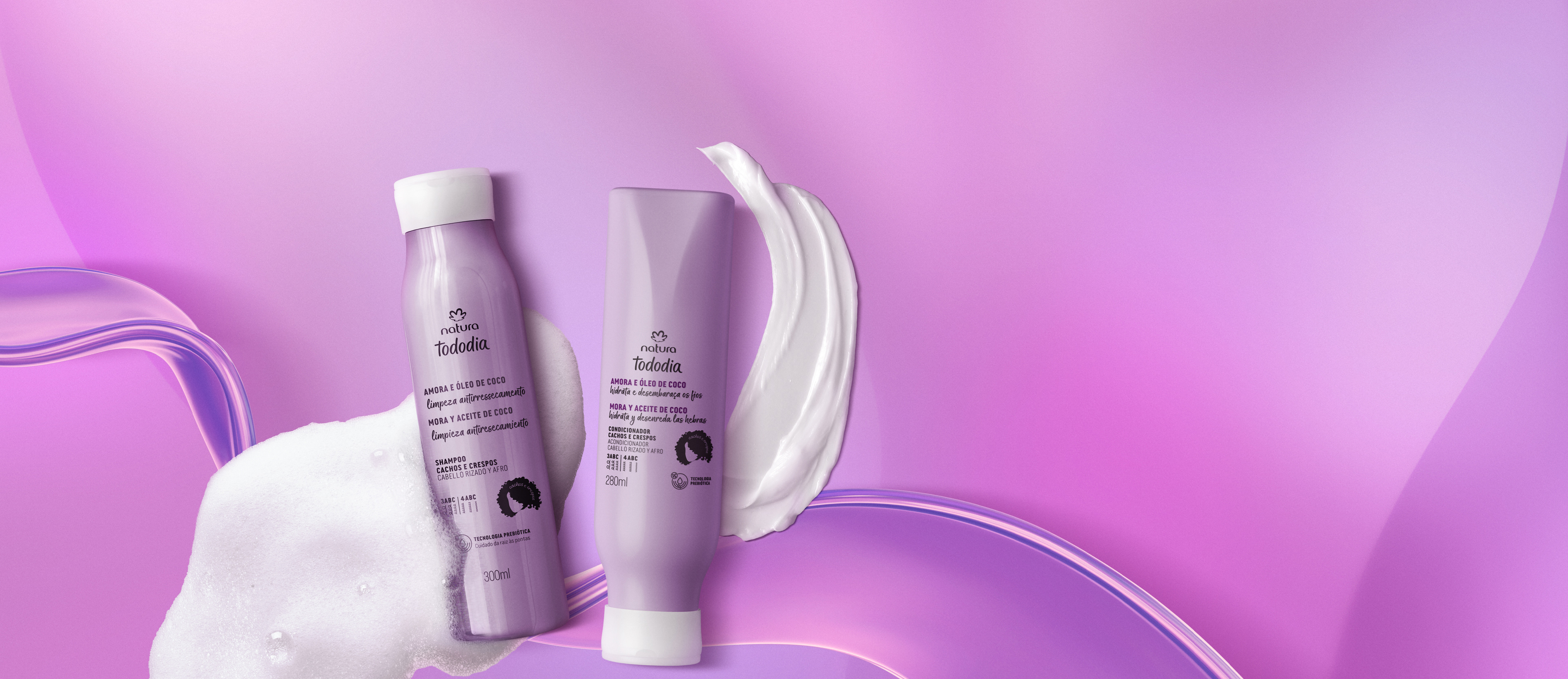 Kit Cachos e Crespos Tododia Amora e Óleo de Coco (2 produtos)