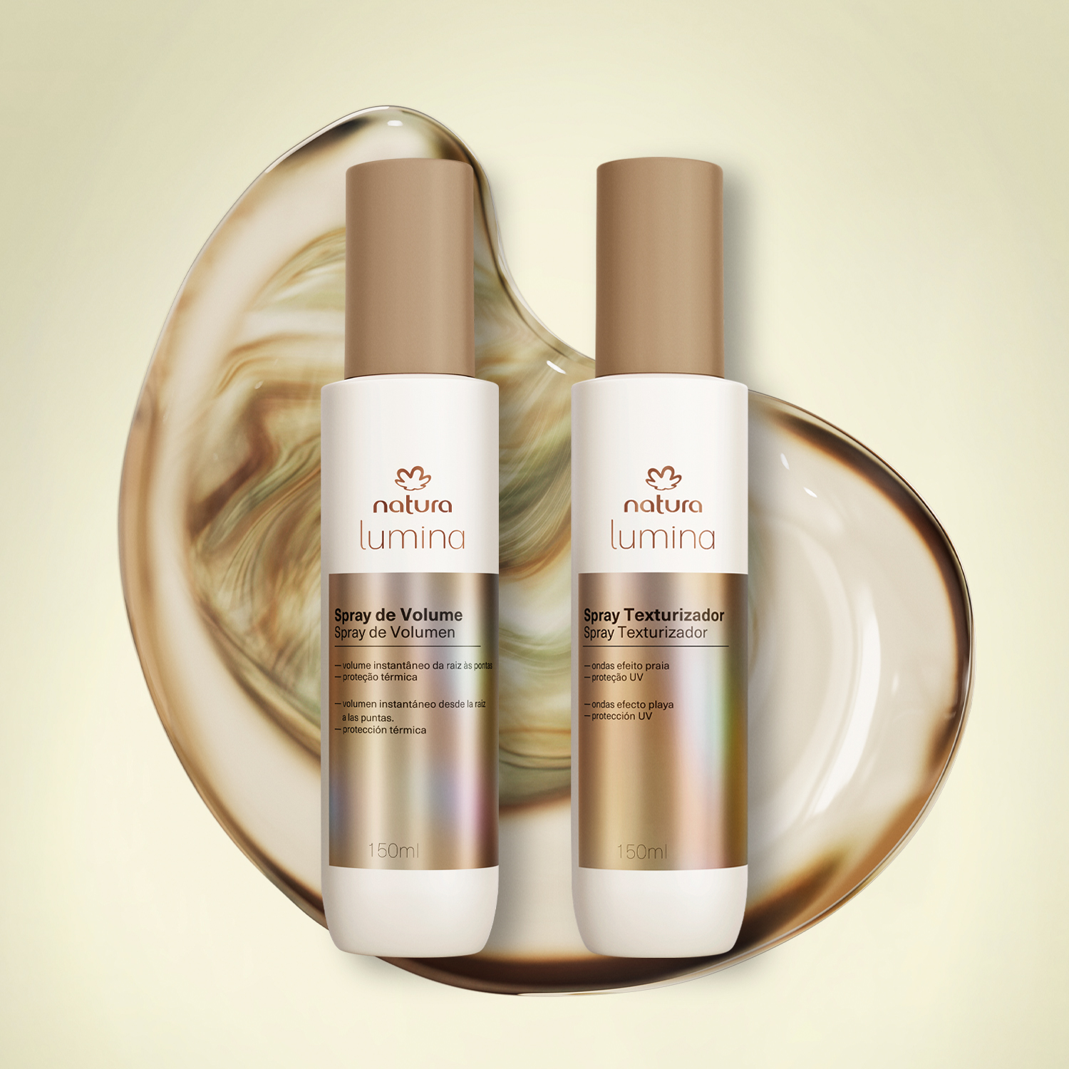 Kit Spray de Volume e Spray Texturizador para Finalização Lumina (2 produtos)