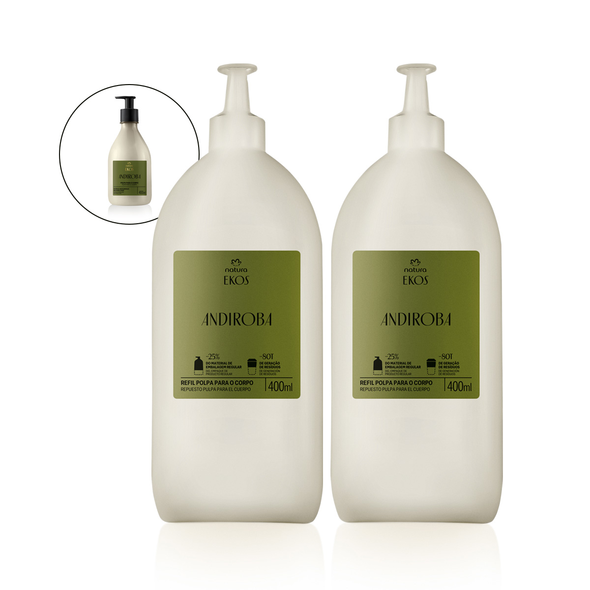 Kit Creme Desodorante Hidratante para o Corpo Ekos Andiroba