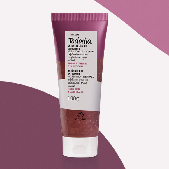 Sabonete Líquido Corporal Esfoliante Tododia Amora Vermelha e Jabuticaba 100 g