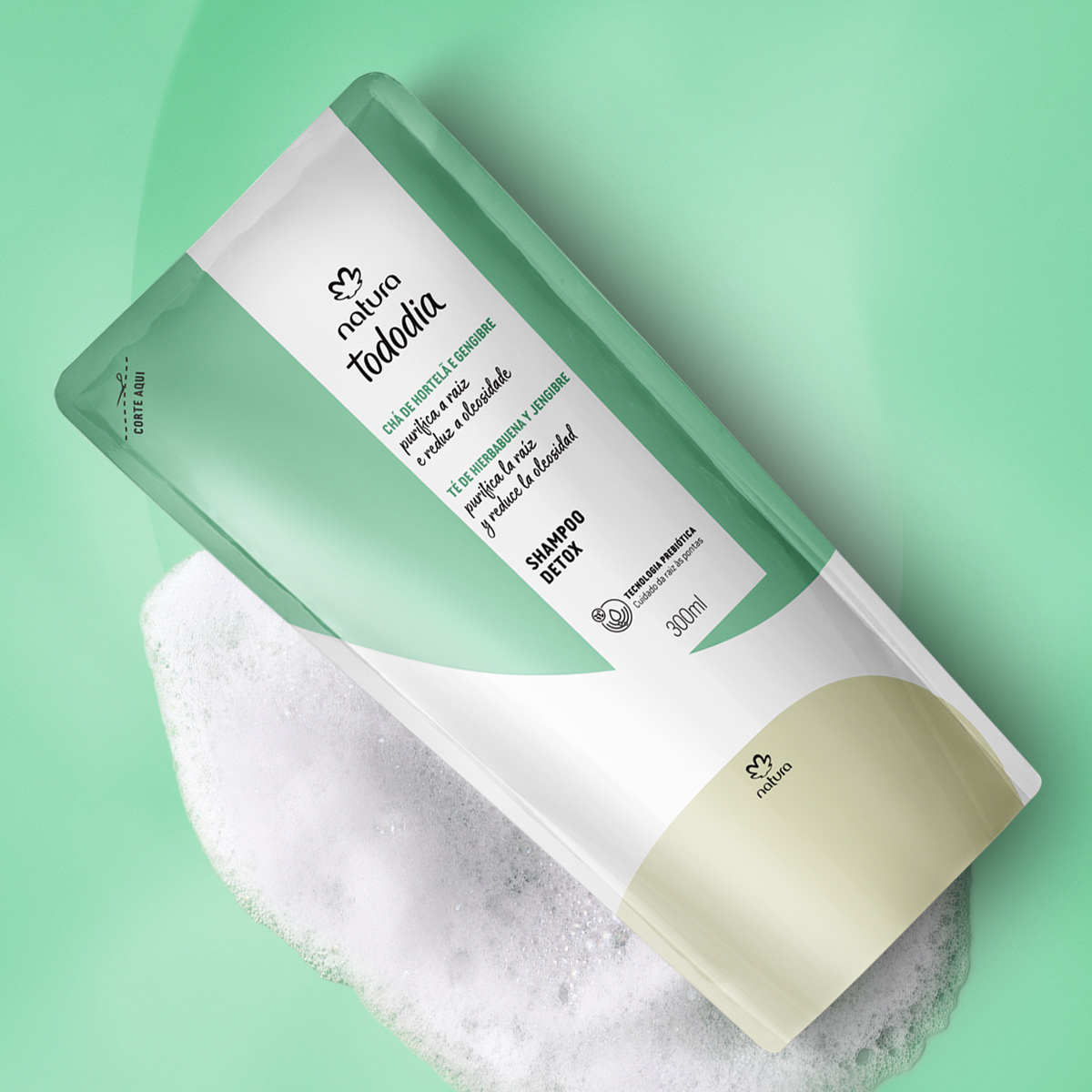 Refil Shampoo Detox Tododia Chá de Hortelã e Gengibre