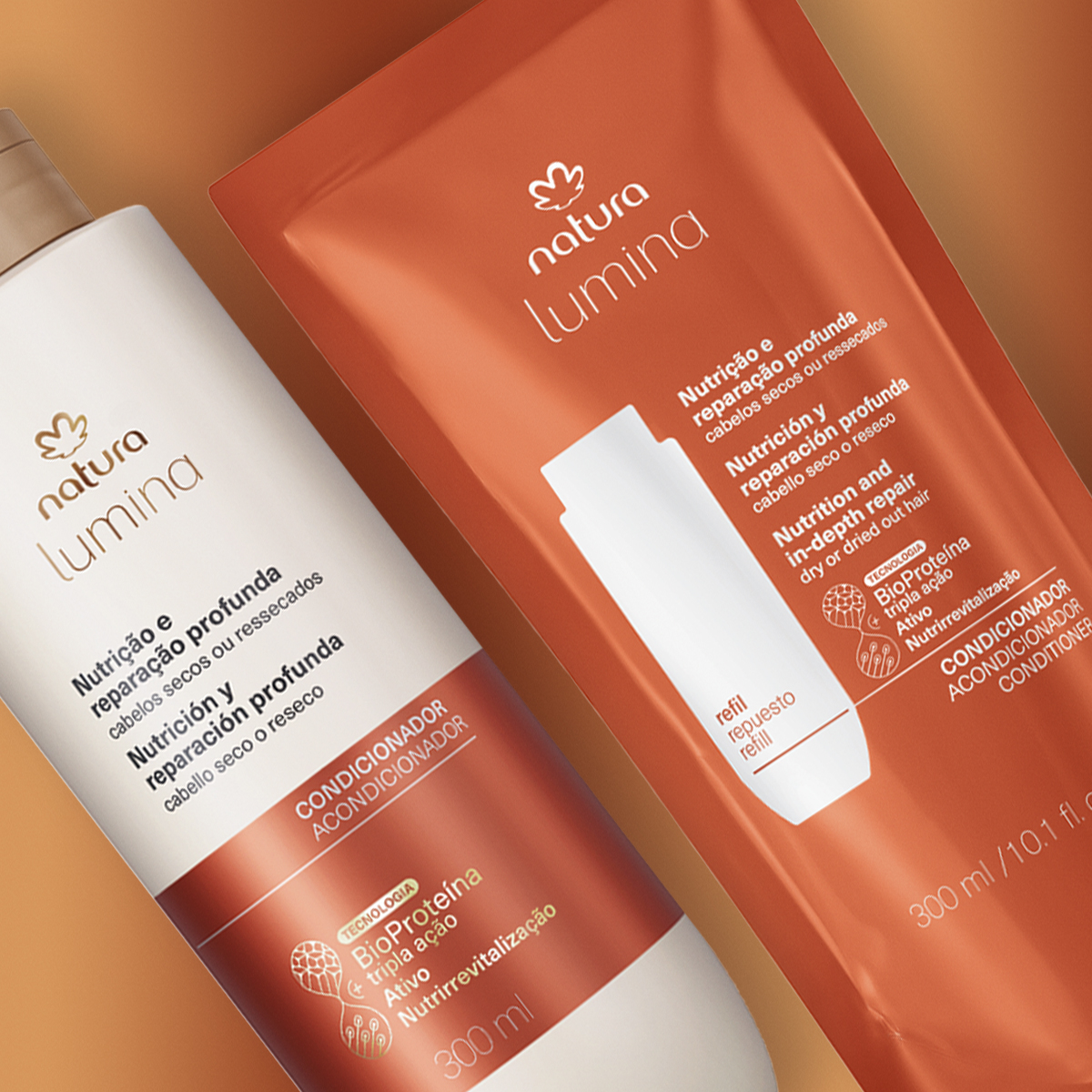 Kit Condicionador Nutrição e Reparação Profunda Lumina com Refil (2 produtos)