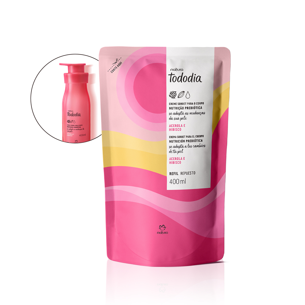 Refil Creme Sorbet Desodorante Nutritivo para o Corpo Tododia Acerola e Hibisco 400 ml
  