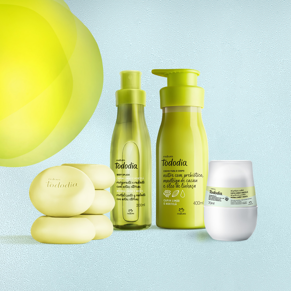 Kit Tododia Capim Limão e Hortelã Completo (4 produtos)