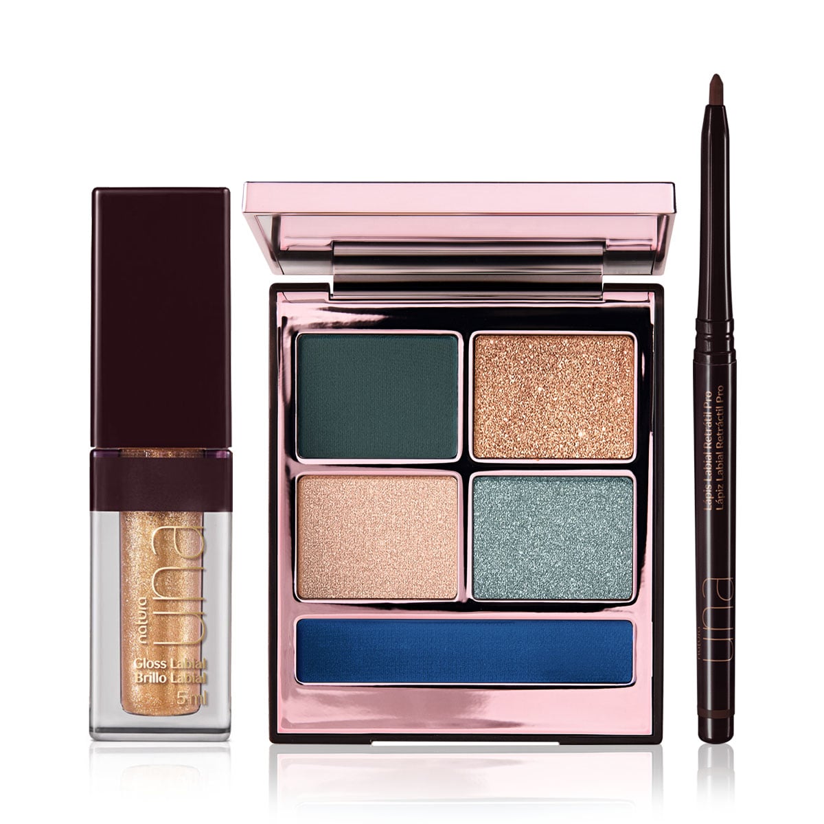 Kit PRO Palette, Lápis Labial e Gloss UNA