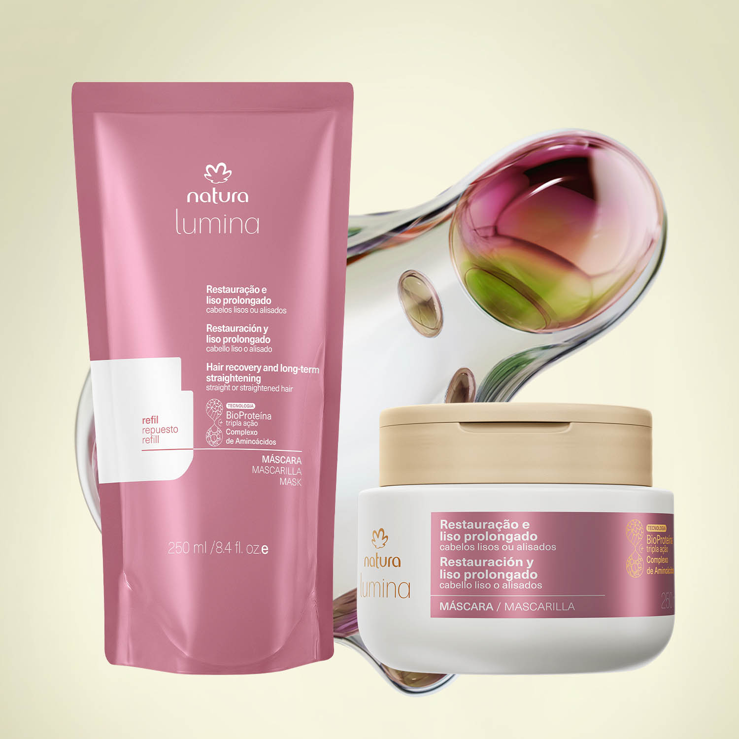 Kit Máscara com Refil Lumina Restauração e Liso Prolongado