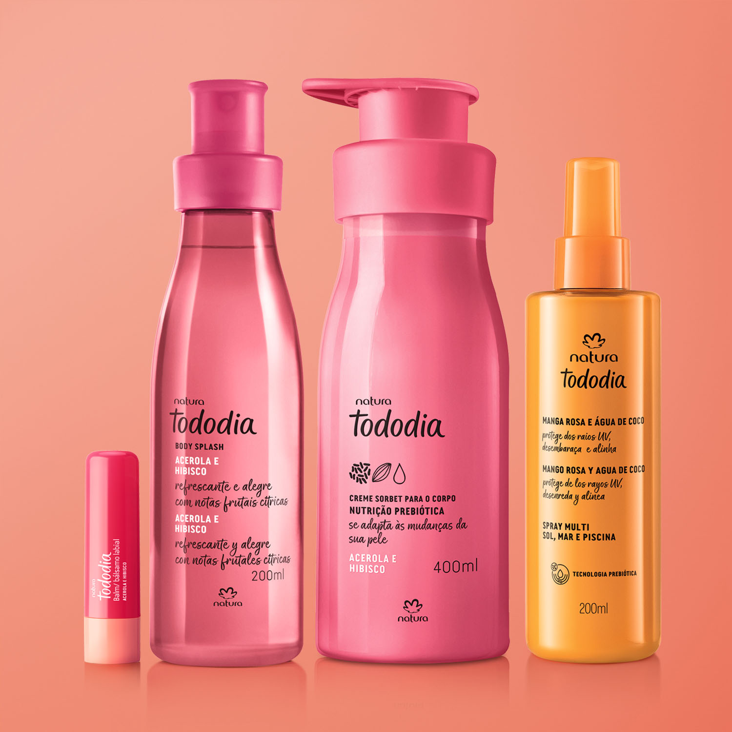 Kit Verão Tododia Acerola e Hibisco com Spray Multi Sol, Mar e Piscina