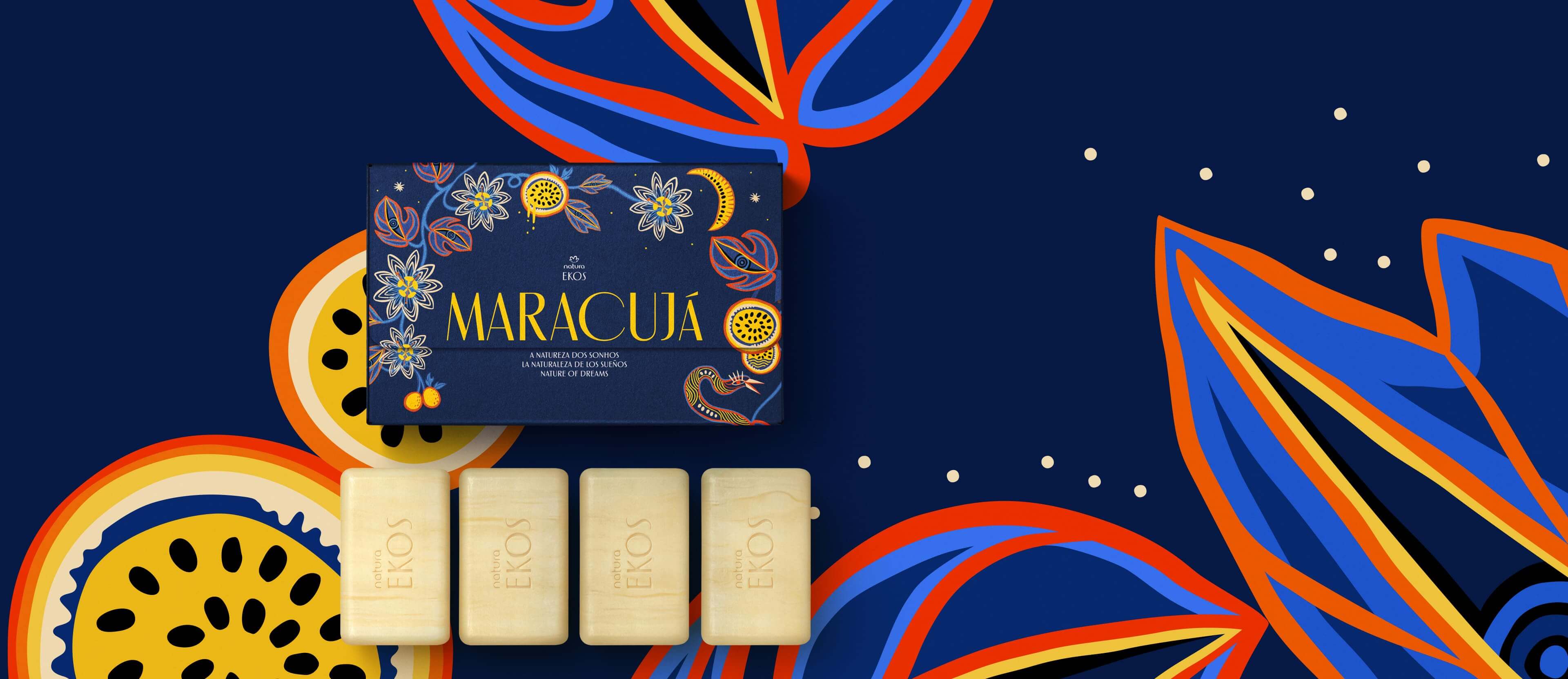 Sabonete em Barra Puro Vegetal Ekos Maracujá Natureza dos Sonhos (1 caixa)