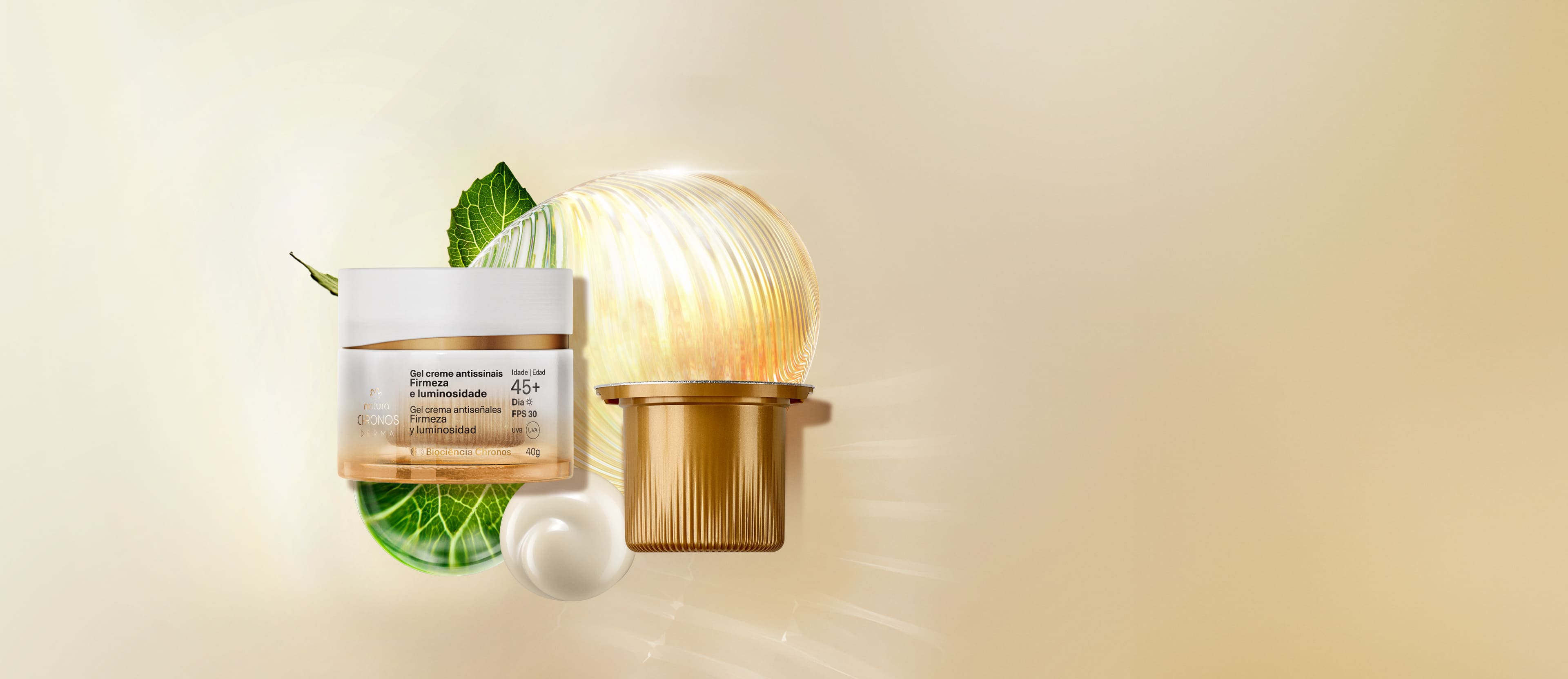 Kit Gel Creme Antissinais 45+ Dia Chronos Derma com Refil