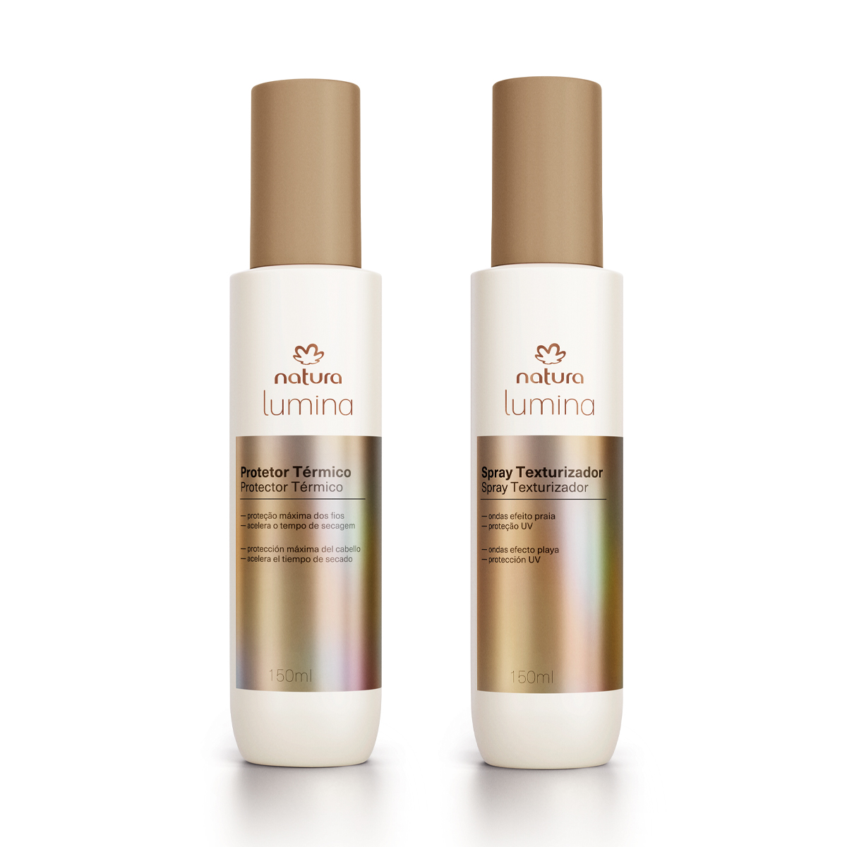 Kit Spray Texturizador e Protetor Térmico para Finalização Lumina (2 produtos)