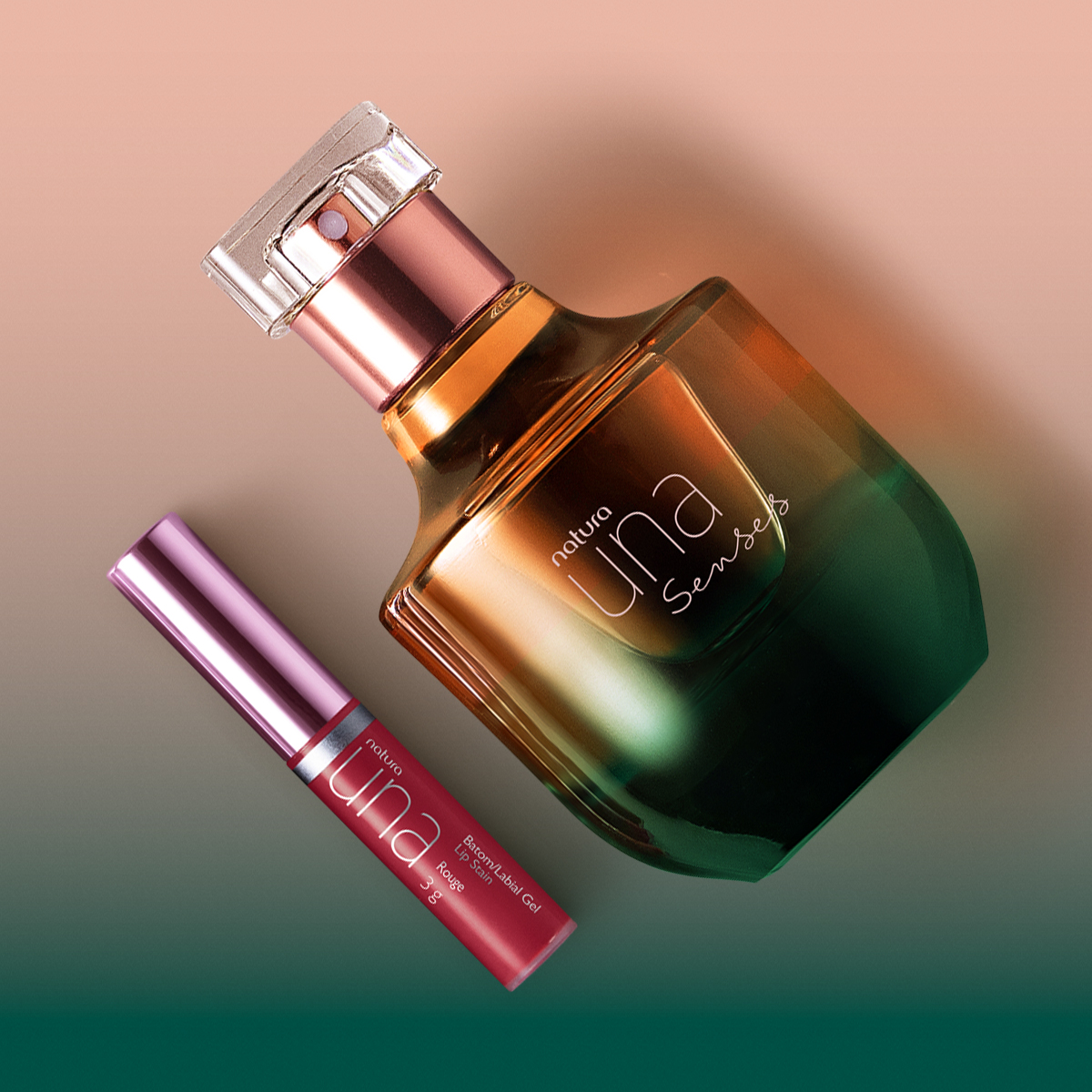 Presente Natura Una Senses e Batom Líquido Lipstain (2 produtos)