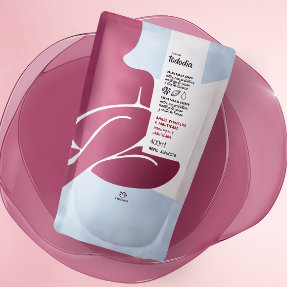 Refil Creme Desodorante Nutritivo para o Corpo Tododia Amora Vermelha e Jabuticaba