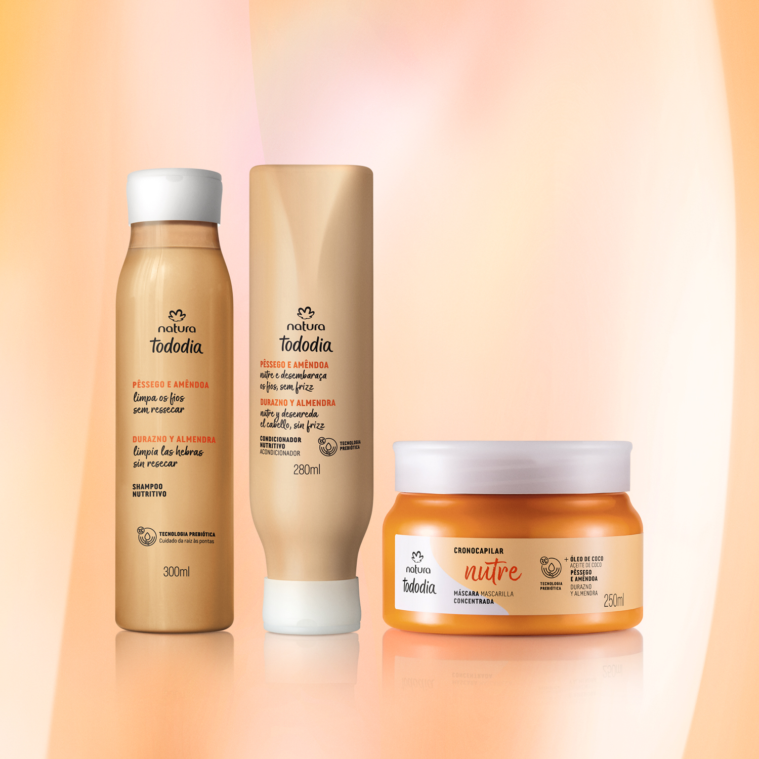 Kit Tododia Pêssego e Amêndoa (3 produtos)