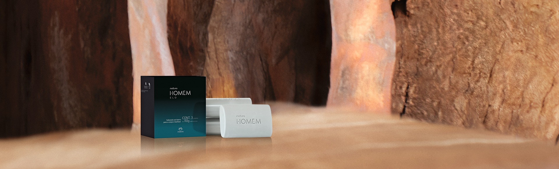 Sabonete em Barra para Corpo e Barbear Natura Homem Elo