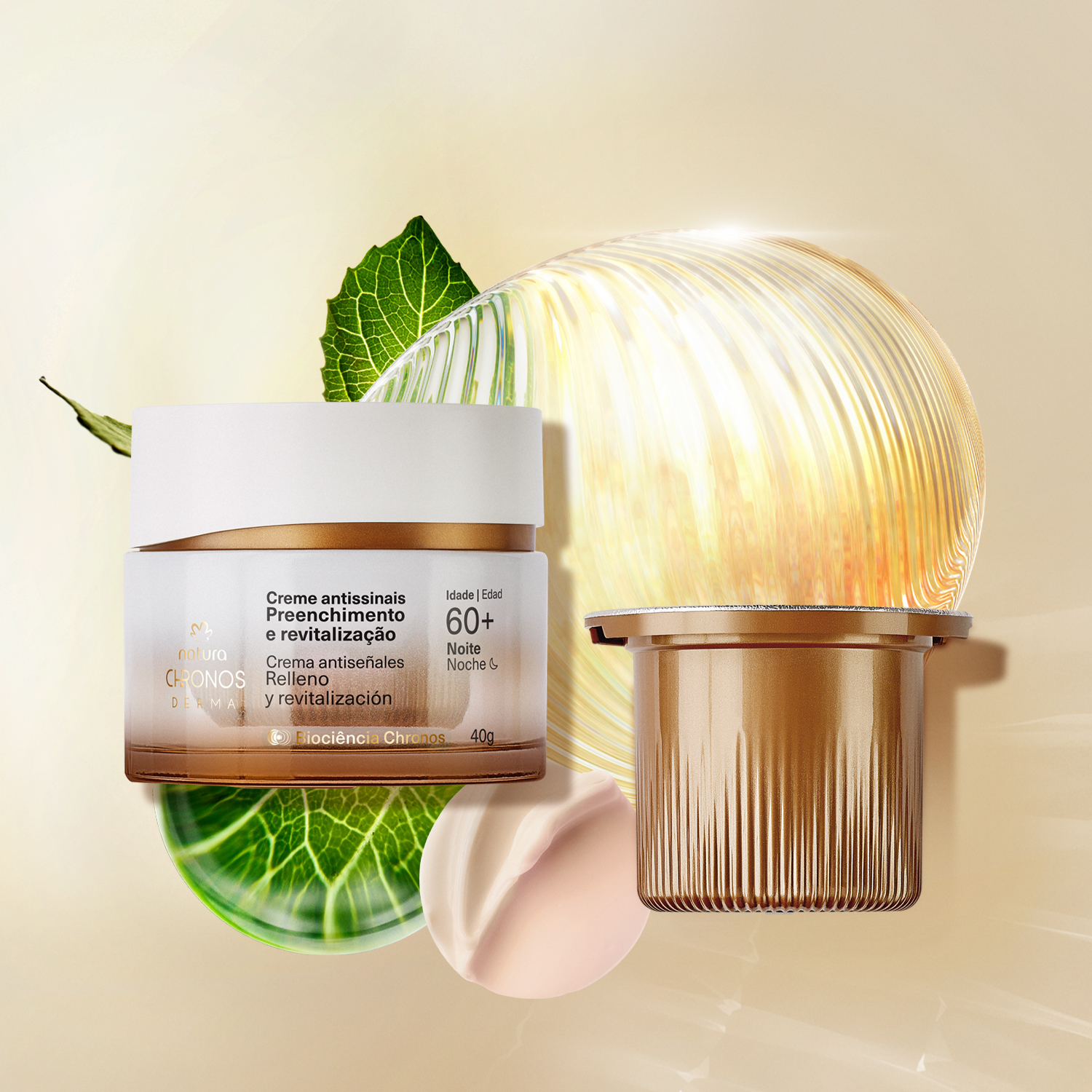 Kit Creme Antissinais 60+ Noite Chronos Derma com Refil