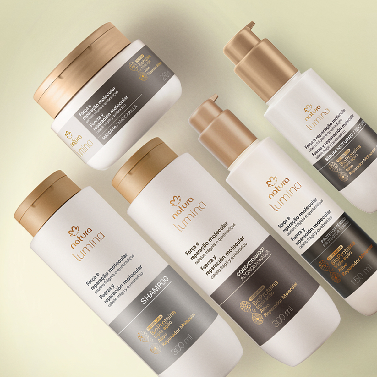 Kit Completo Lumina Força e Reparação Molecular (5 produtos)