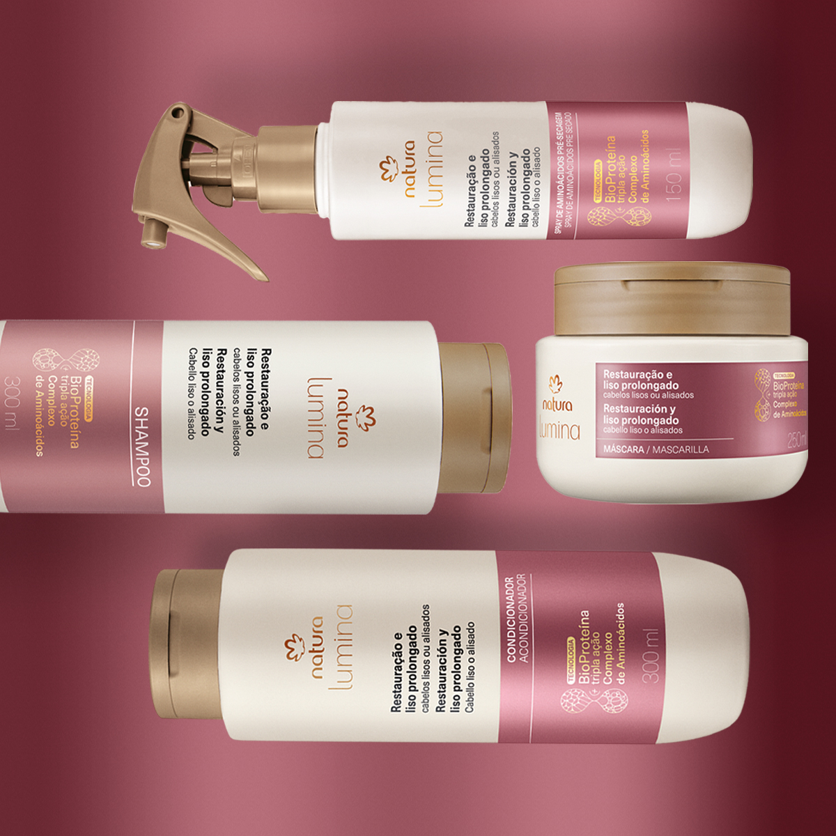 Kit Lumina para Restauração e Liso Prolongado (4 produtos)