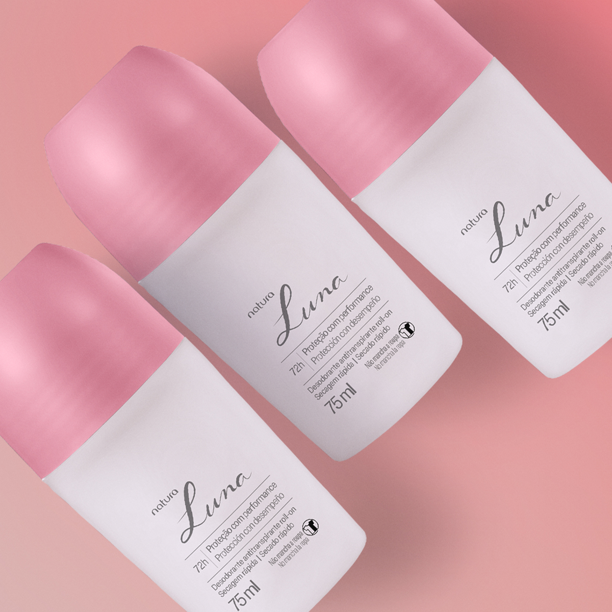 Kit Desodorante Antitranspirante Roll-on Luna (3 unidades)