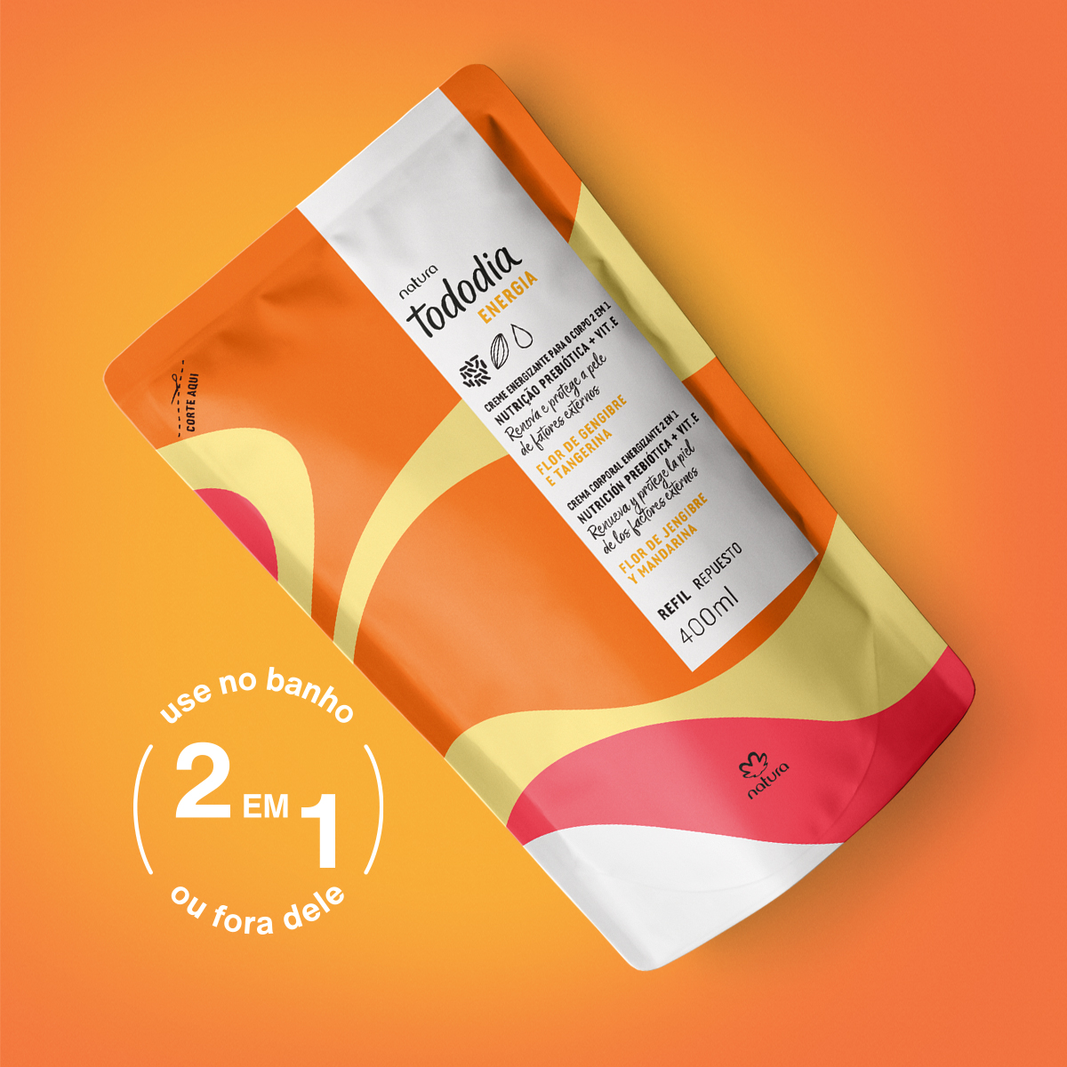 Refil Creme Energizante Corporal 2 em 1 Tododia Energia