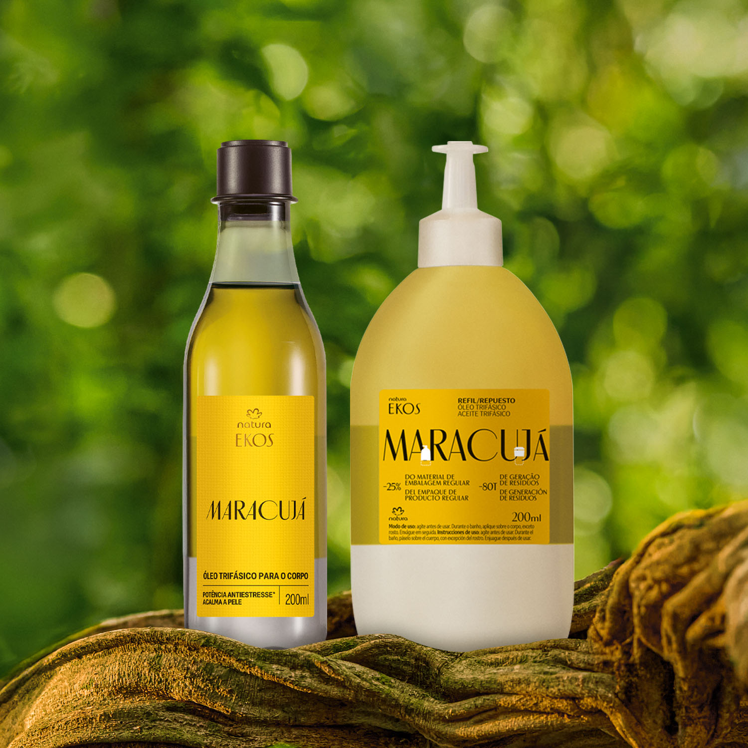 Kit Óleo Trifásico Desodorante Corporal Ekos Maracujá com Refil