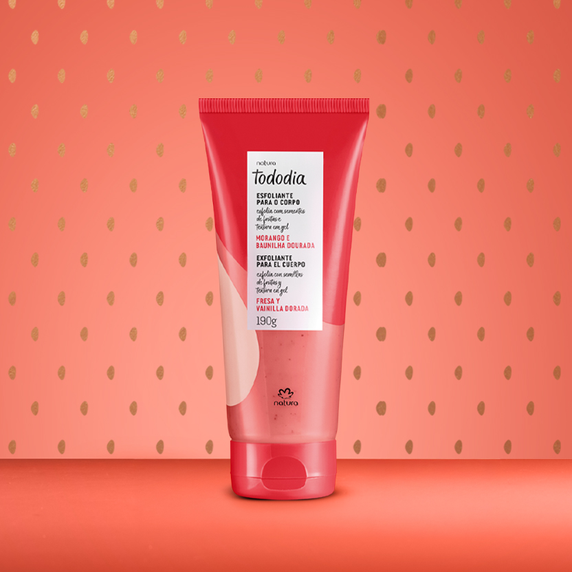 Esfoliante para o Corpo Tododia Morango e Baunilha Dourada