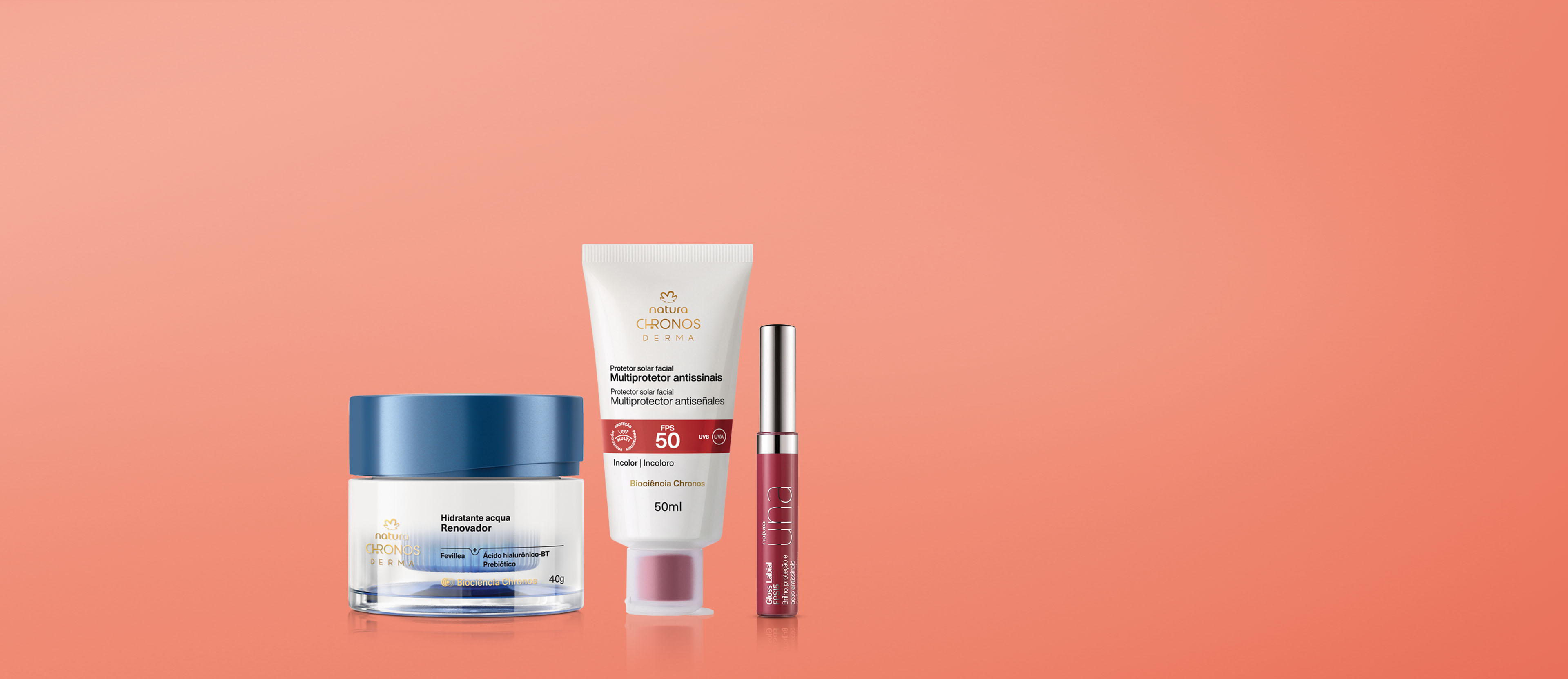 Kit Chronos Derma e Gloss Labial Una Nude 2C Intenso