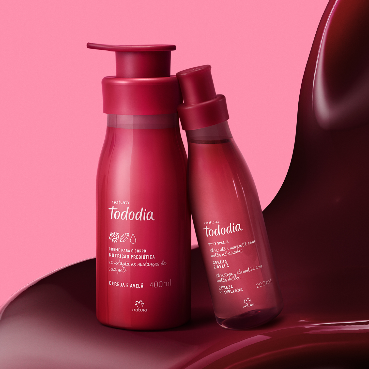 Kit Creme Nutritivo e Body Splash Tododia Cereja e Avelã (2 produtos)