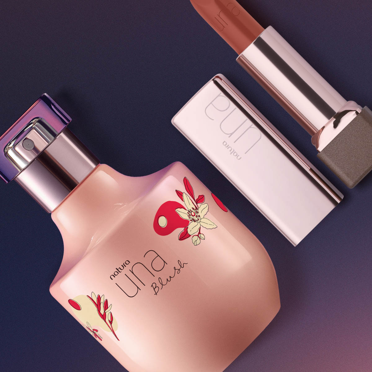 Kit Una Blush e Batom CC Hidratante