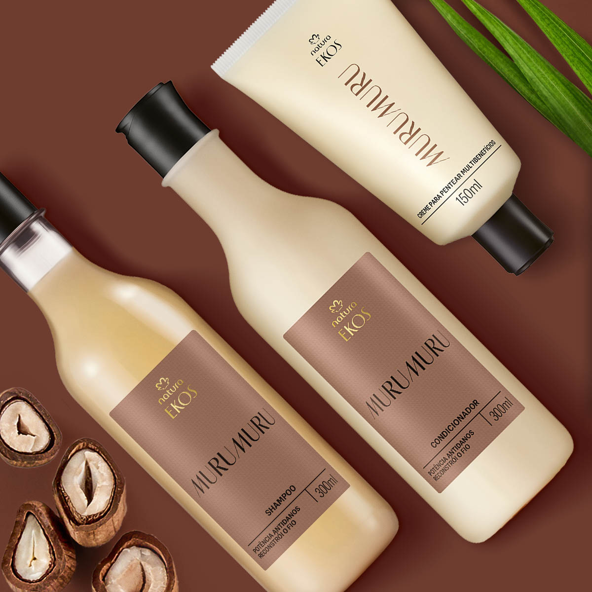 Kit Ekos Murumuru Shampoo, Condicionador e Creme para Pentear