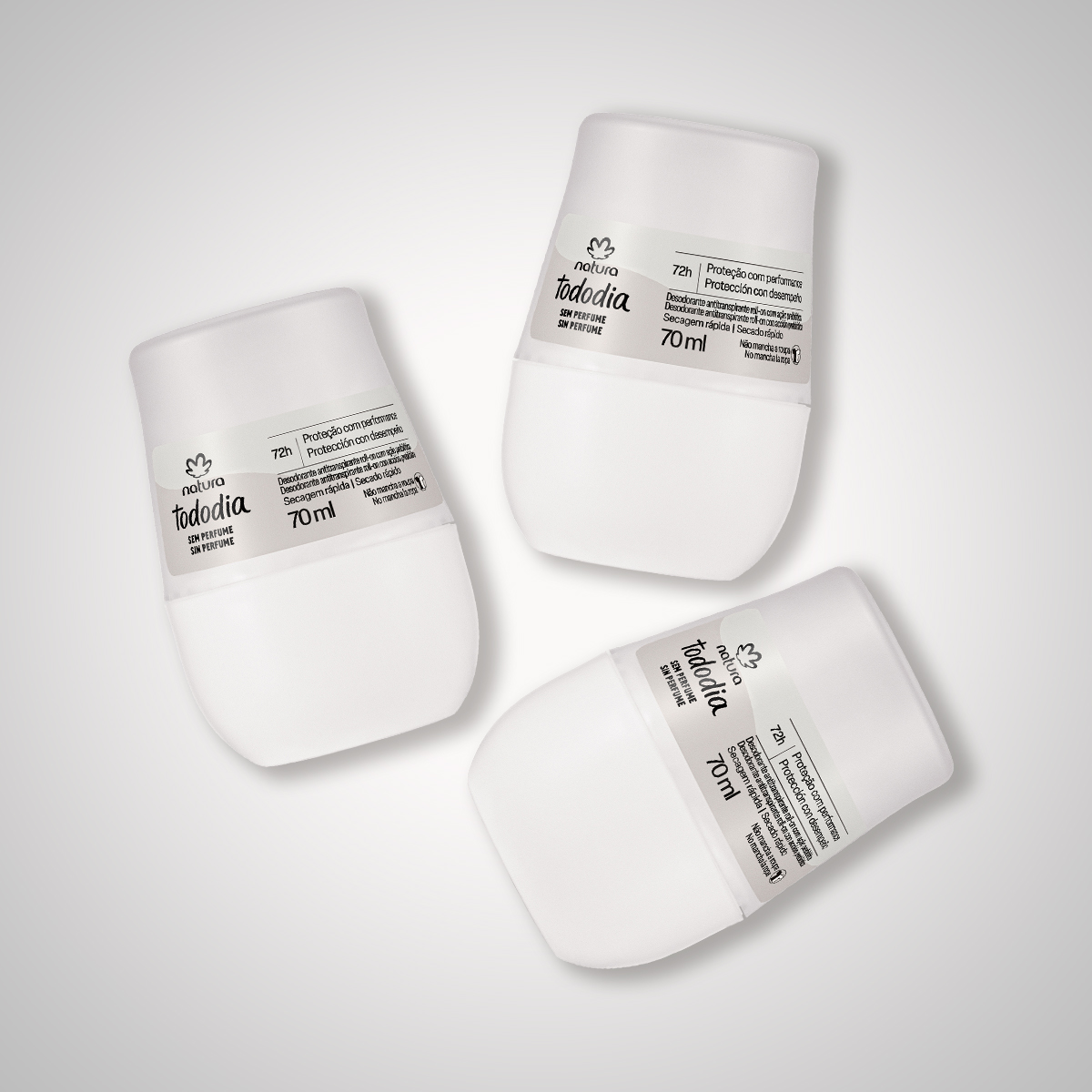 Kit Desodorante Antitranspirante Roll-on Sem Perfume (3 unidades)