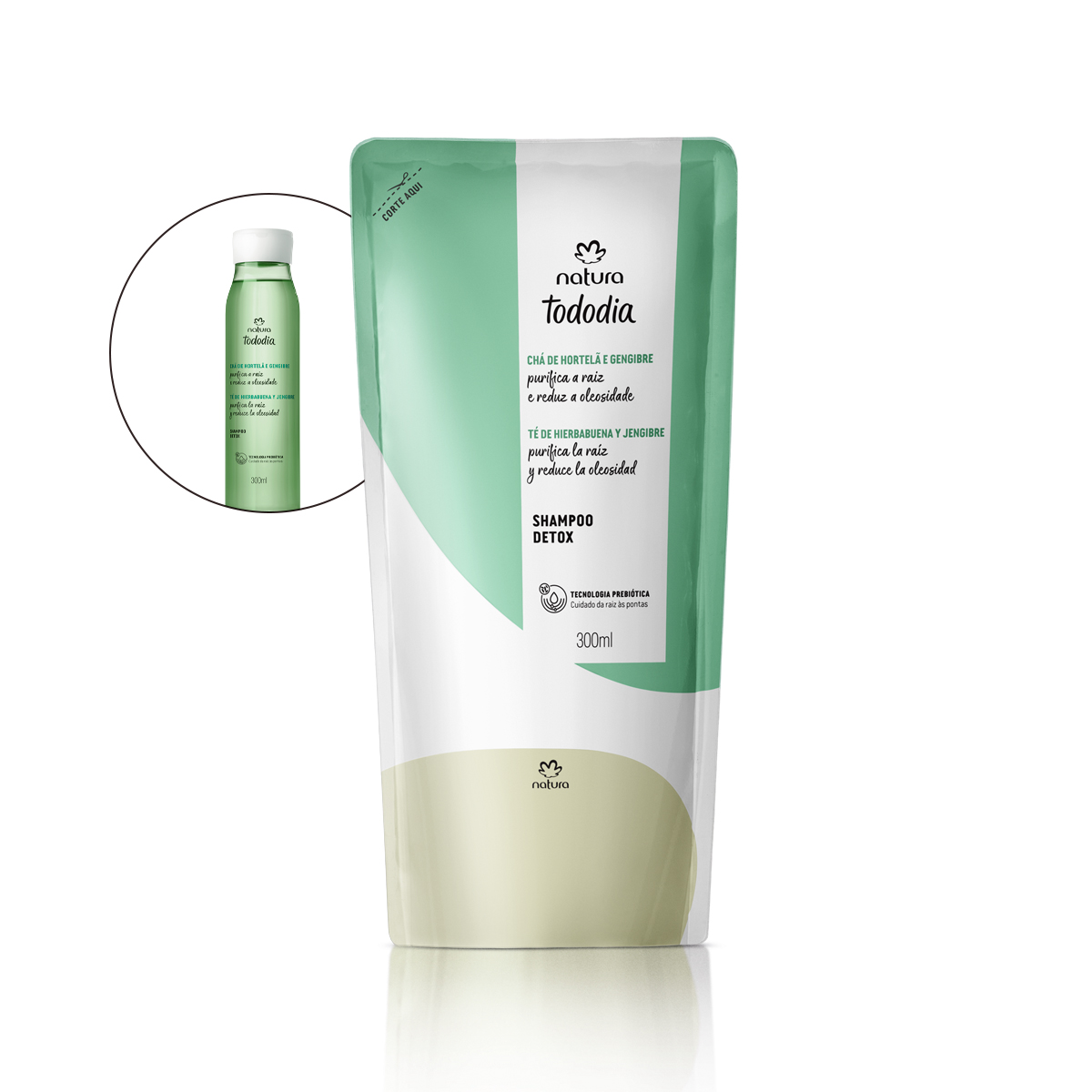 Refil Shampoo Detox Tododia Chá de Hortelã e Gengibre