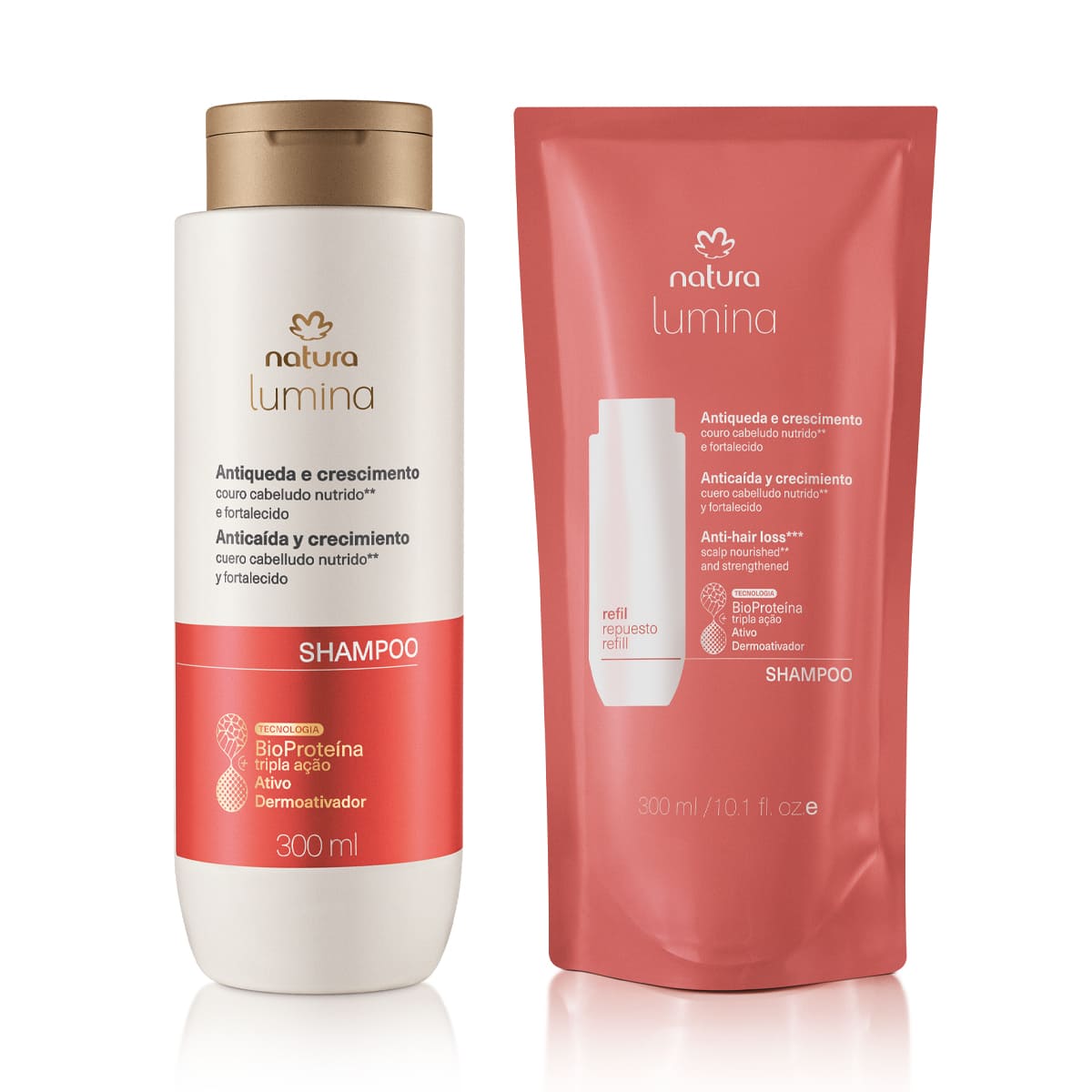 Kit Shampoo Estimulante Lumina Antiqueda e Crescimento com Refil (2 prodtos)