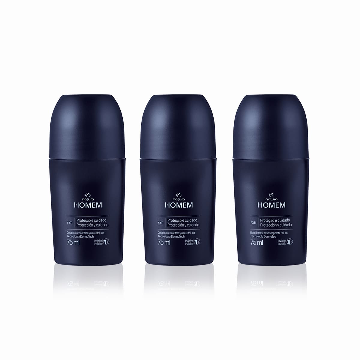 Kit Desodorante Antitranspirante Roll-On Natura Homem Clássico (3 unidades)