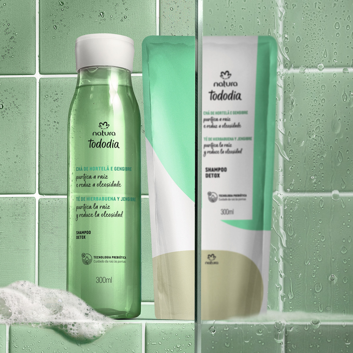 Kit Shampoo Detox Tododia Chá de Hortelã e Gengibre com Refil