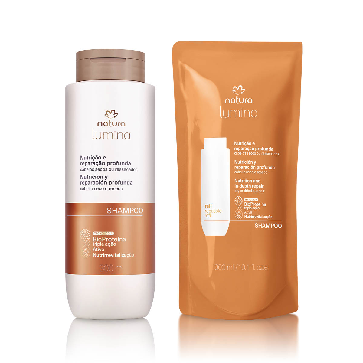 Kit Shampoo com Refil Lumina Nutrição e Reparação Profunda