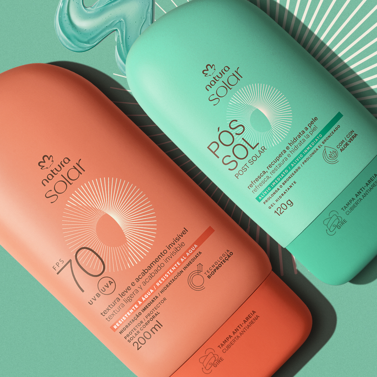 Kit Protetor Solar Corporal FPS 70 e Gel Hidratante Pós-sol Natura Solar