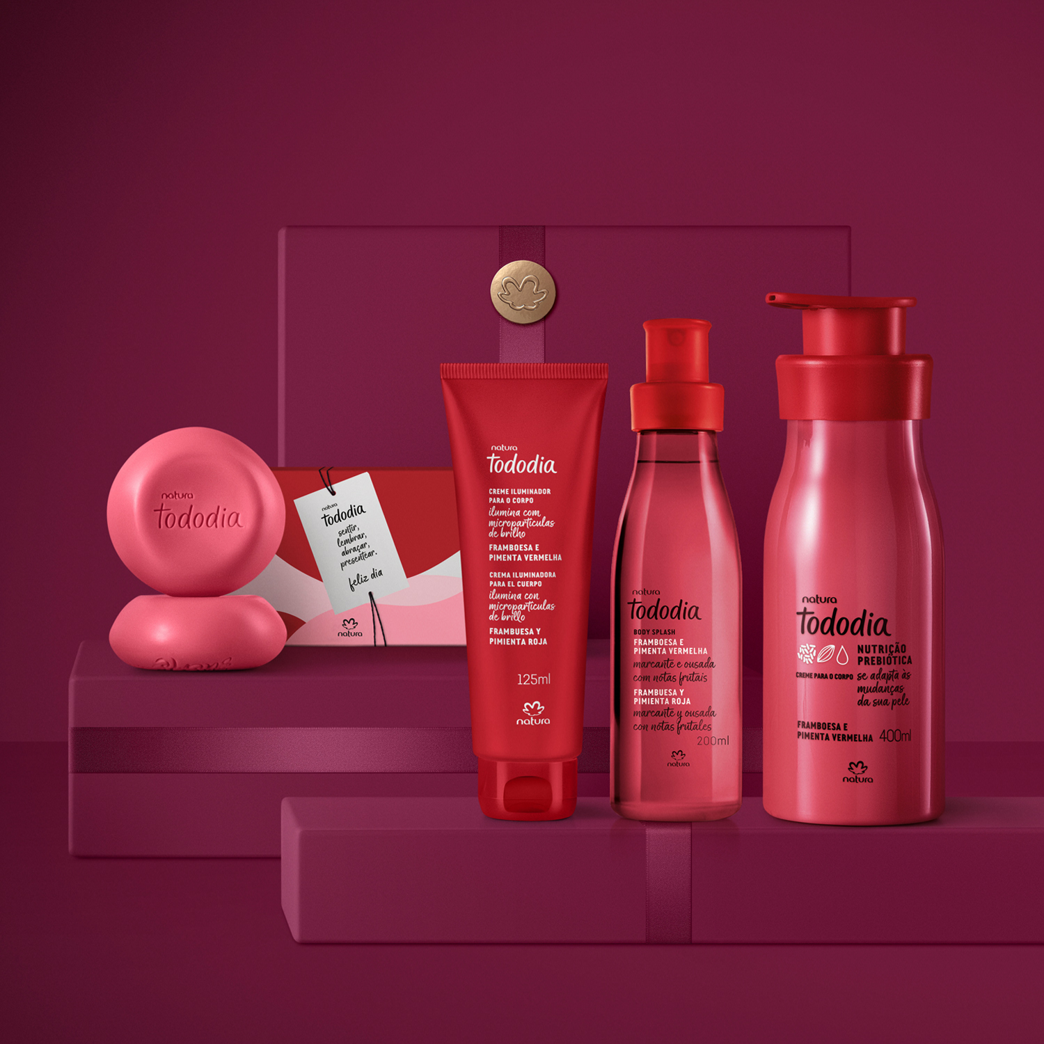 Presente Natura Tododia Framboesa e Pimenta Vermelha (4 produtos)