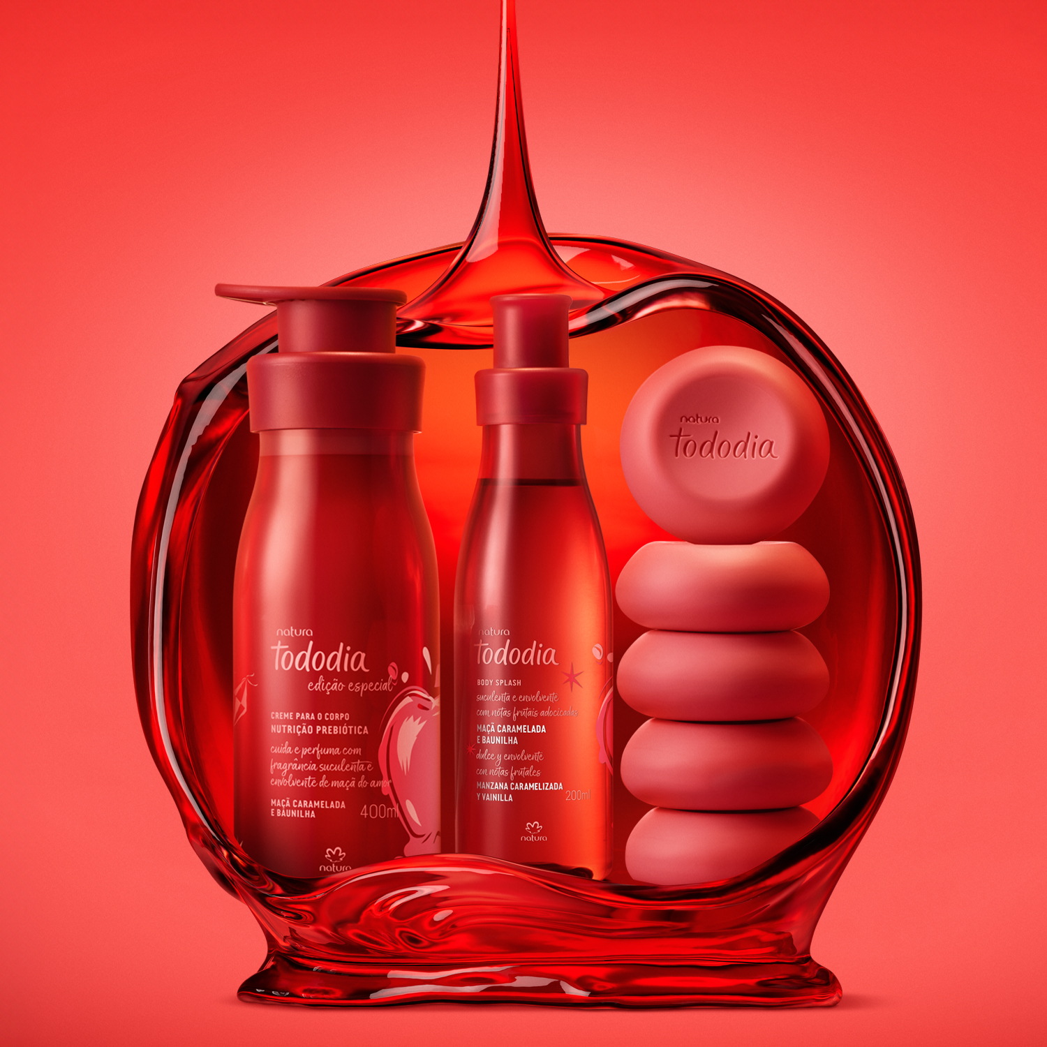 Kit Tododia Maçã Caramelada e Baunilha (3 produtos)