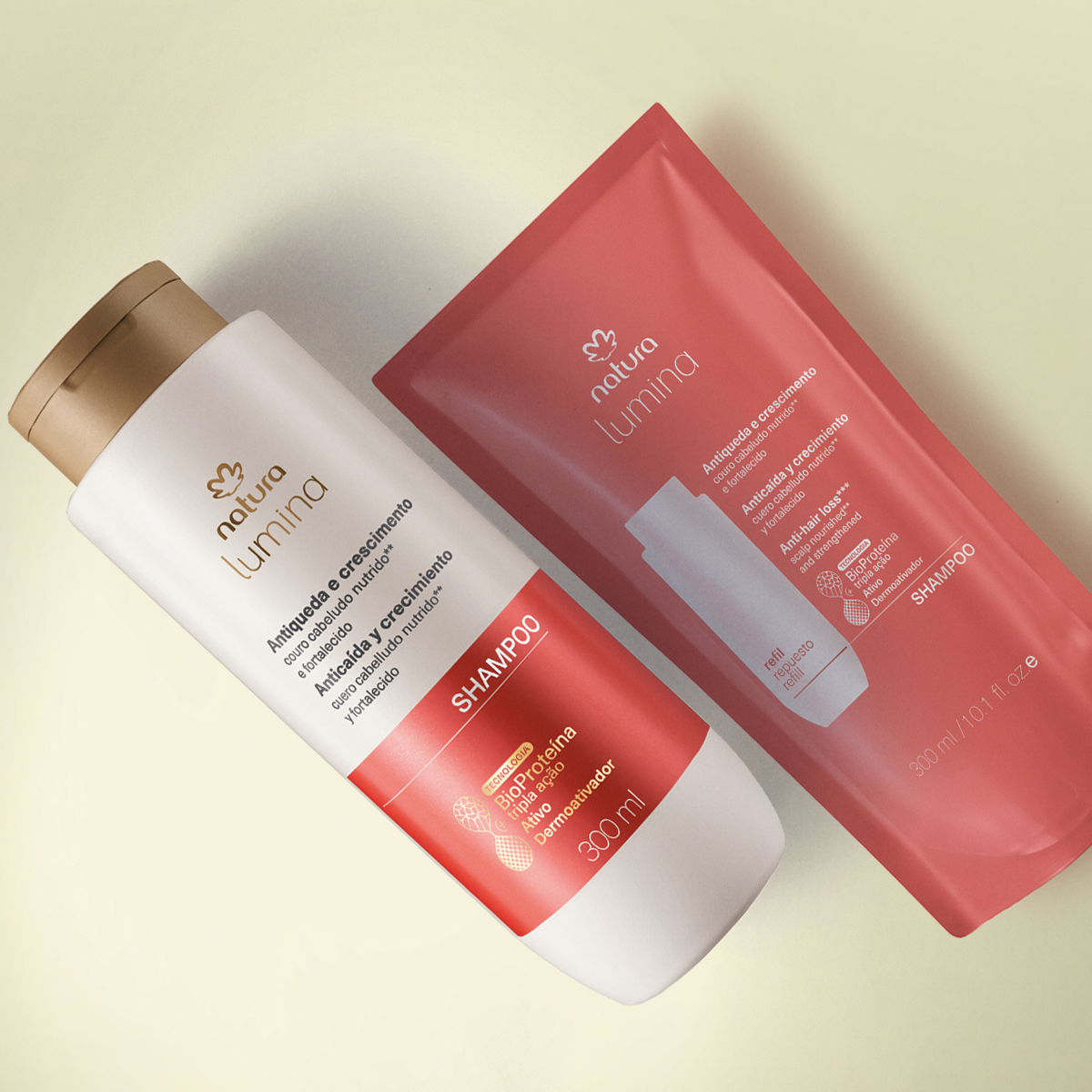 Kit Shampoo Estimulante Lumina Antiqueda e Crescimento com Refil (2 prodtos)