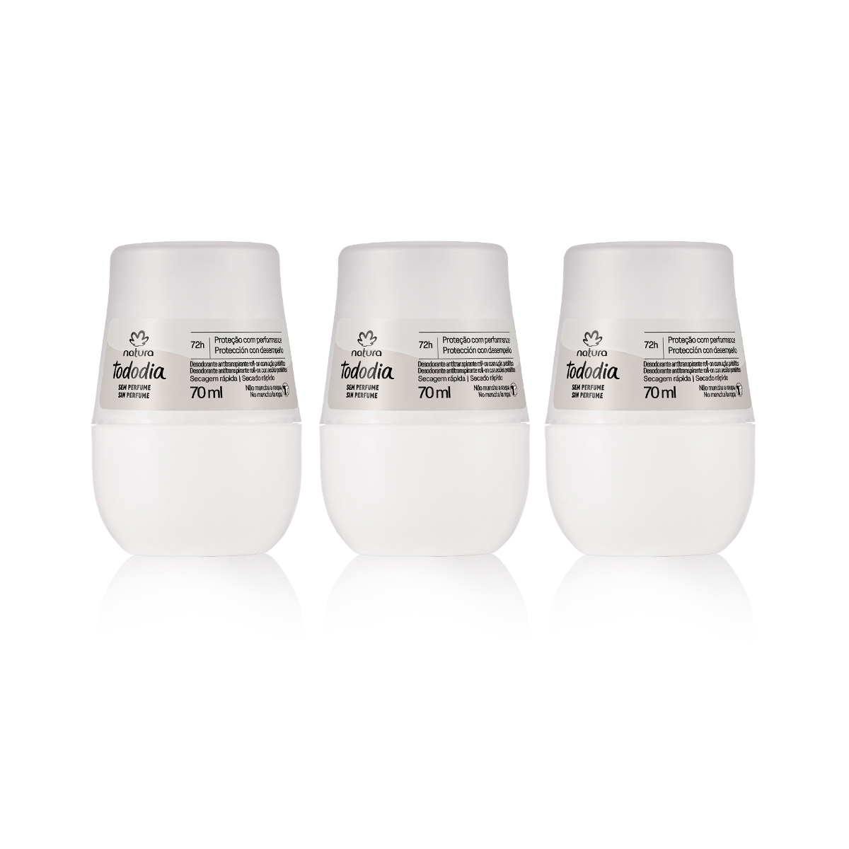 Kit Desodorante Antitranspirante Roll-on Sem Perfume (3 unidades)